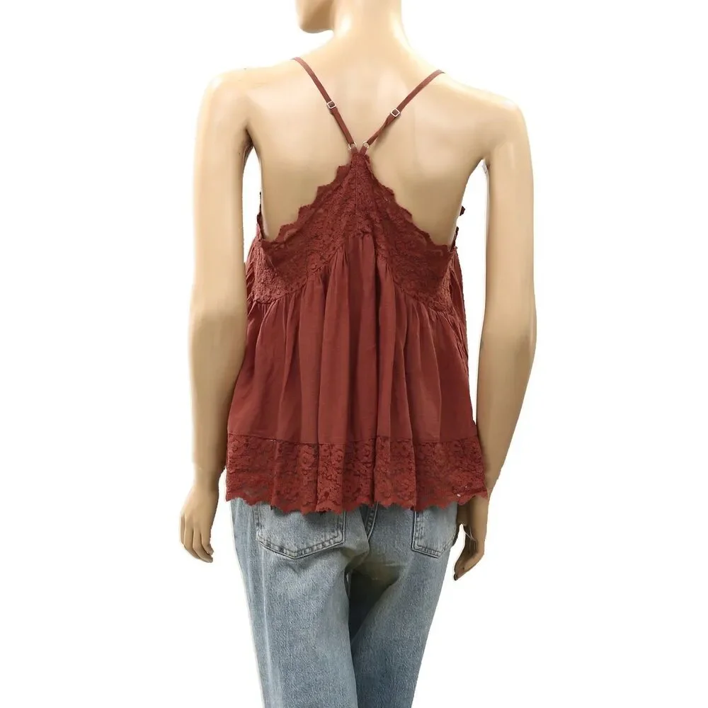 Intimately Free People Fiona Cami Blouse Top Tank Sleeveless Lace Slip XS 288963